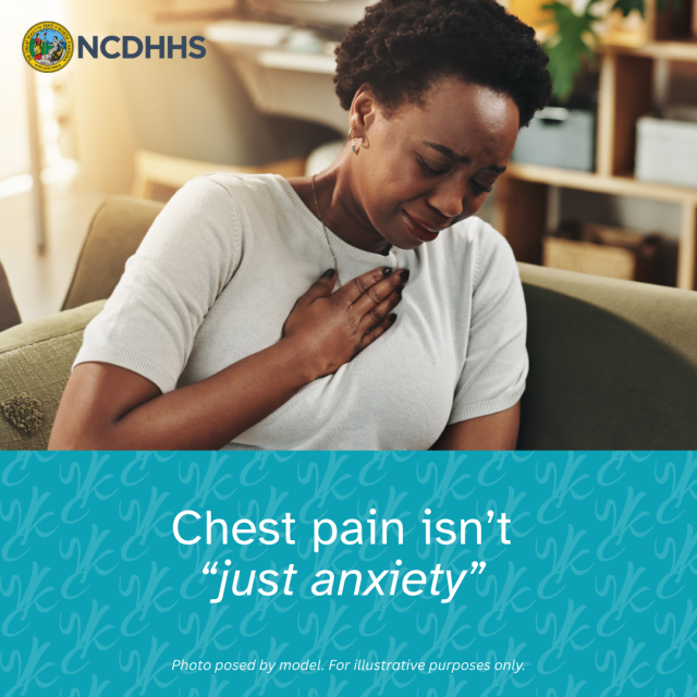 A woman experiencing anxiety and chest pain
