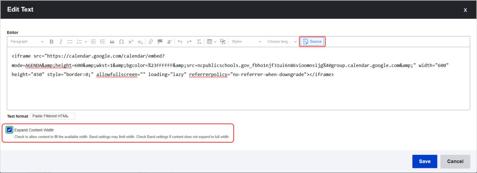 Edit Text user interface with a new checkbox enabled to expand text to full width