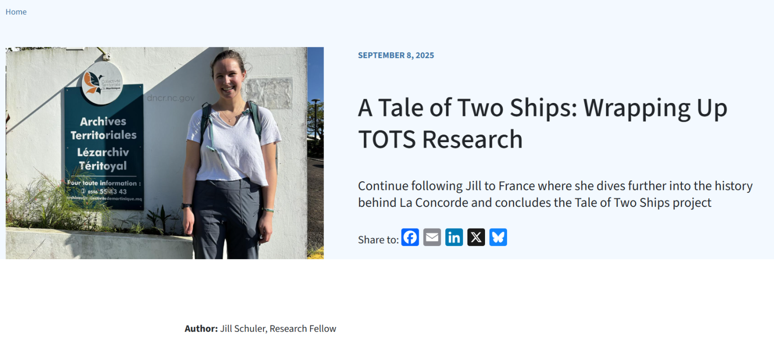 Blog entry from the Queen Anne's Revenge project