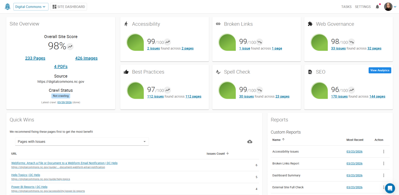 The DubBot dashboard.
