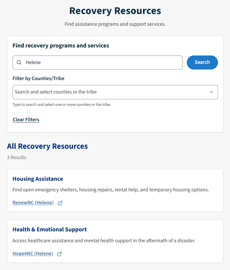 Disaster Resources filtered by the keyword Helene