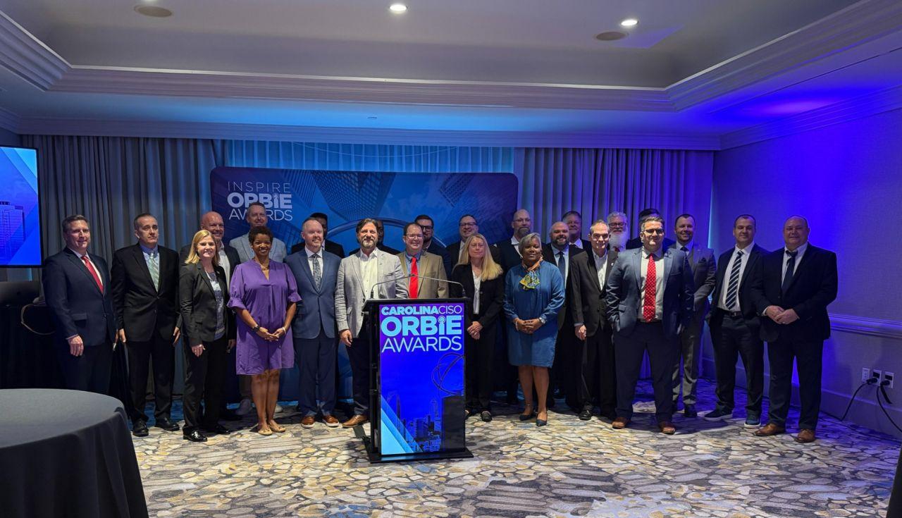State Chief Information Security Officer Bernice Russell-Bond with other award recipients at the ORBIE Awards ceremony in Charlotte on Sept. 9.
