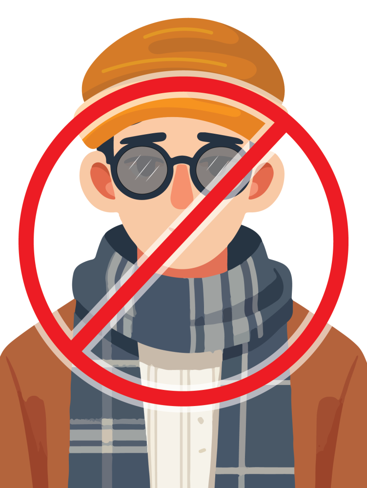Cartoon illustration of a person wearing sunglasses in a selfie