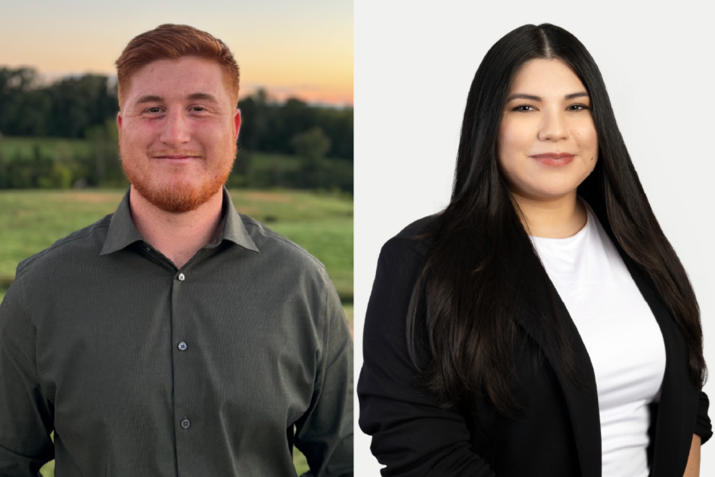 Left, Jacob Wright, a Fayetteville Technical Community College student. Right, Jennifer Medina, a Wake Technical Community College graduate.