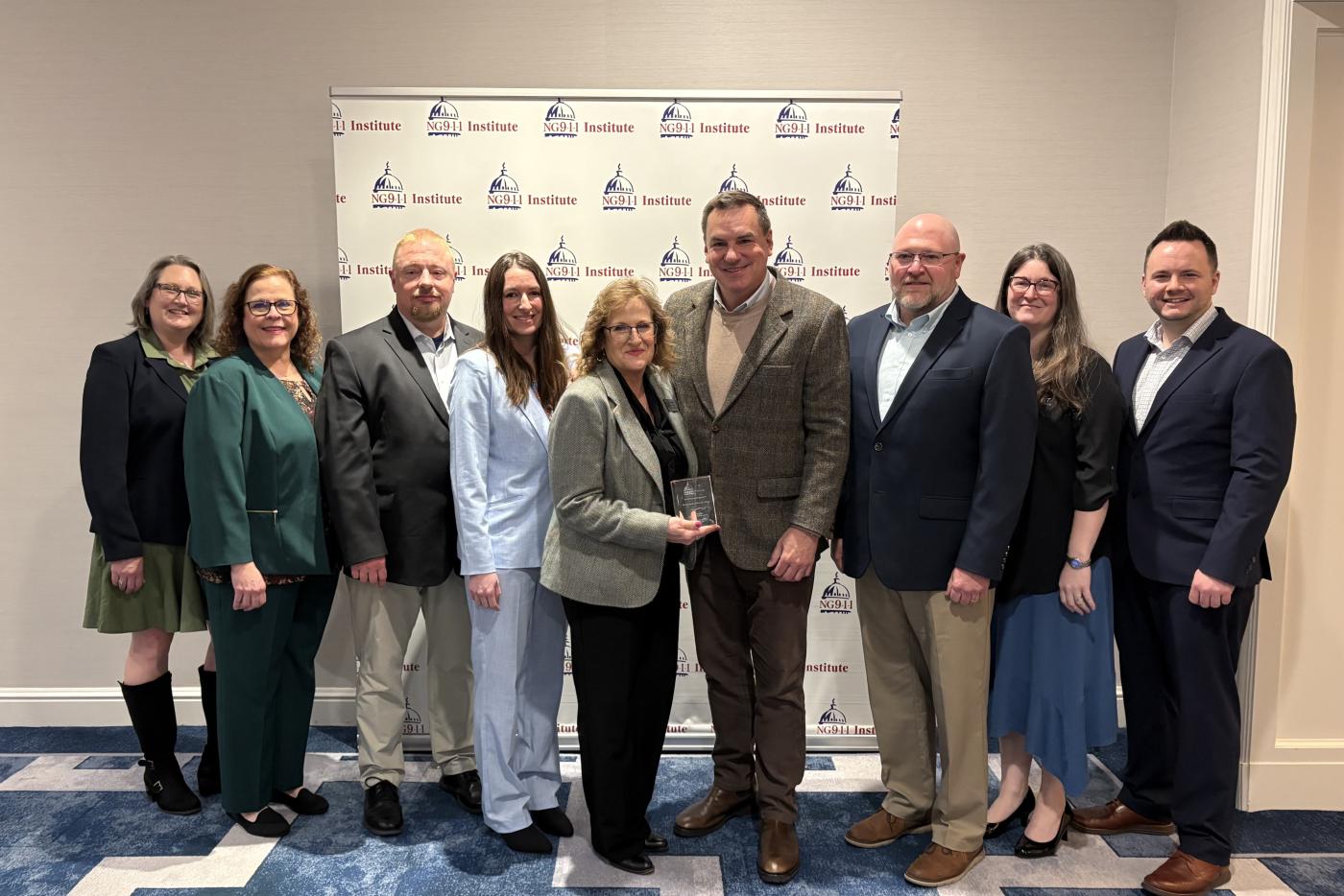 N.C. 911 Board receiving the award.