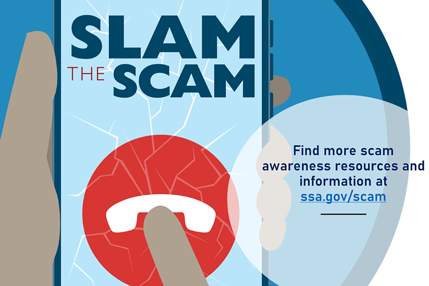 Slam the Scam. Find more scam awareness resources and information at ssa.gov/scam. 