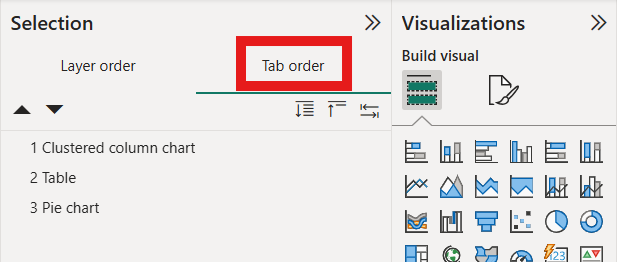power bi tab order