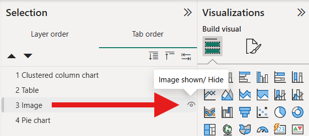 power bi remove from tab order