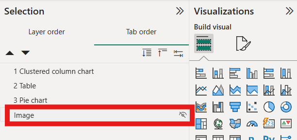 power bi hidden from tab order