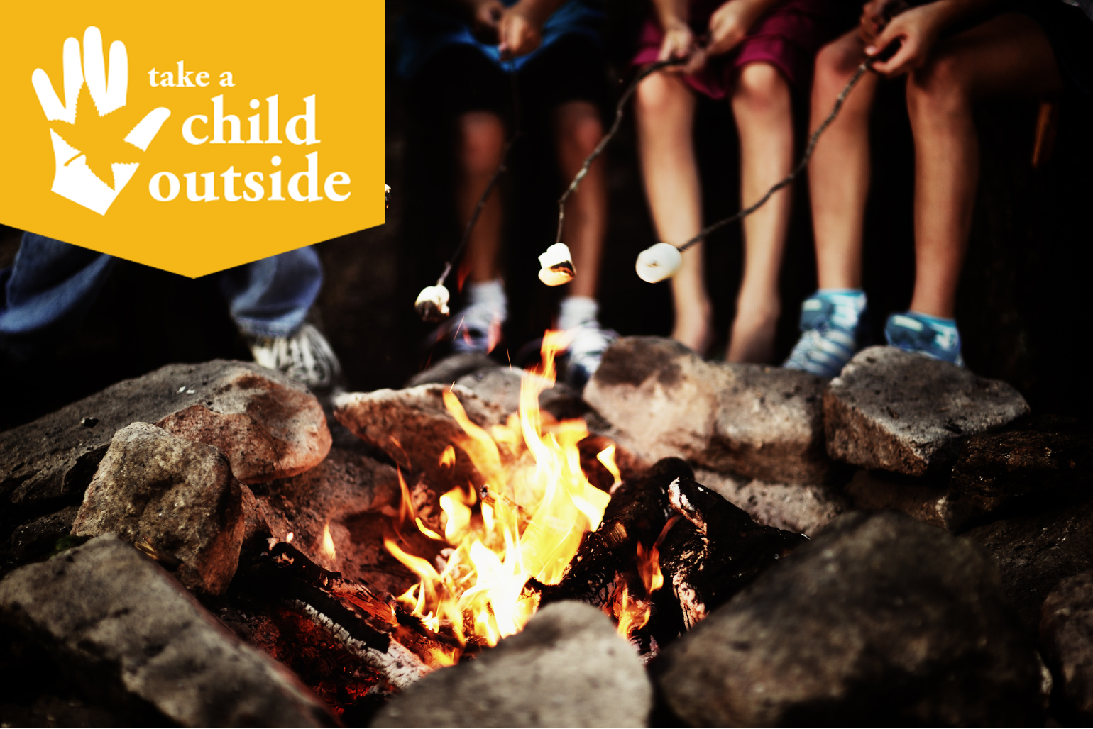 Kids cooking S'mores Over a Campfire