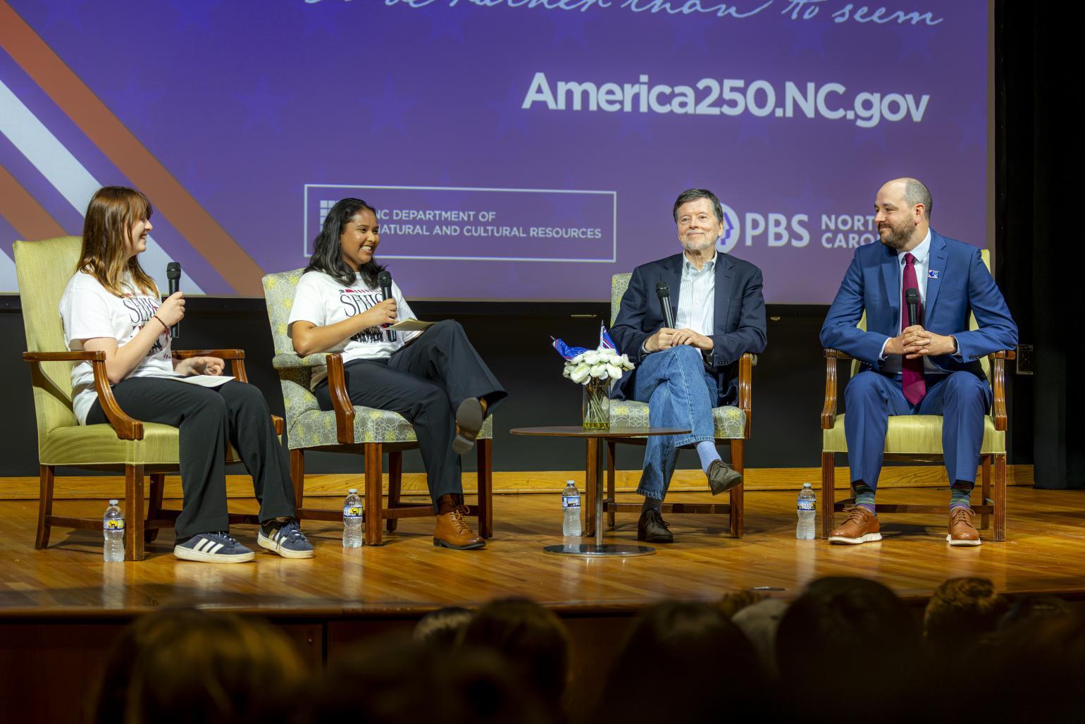 Students interview Ken Burns on Stage