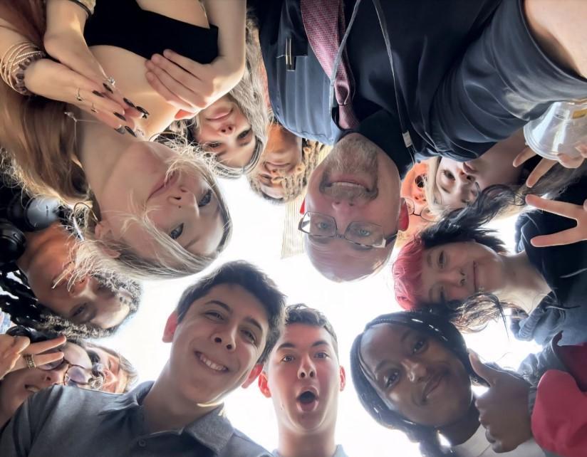 Teddy DiGiacomo and his students 