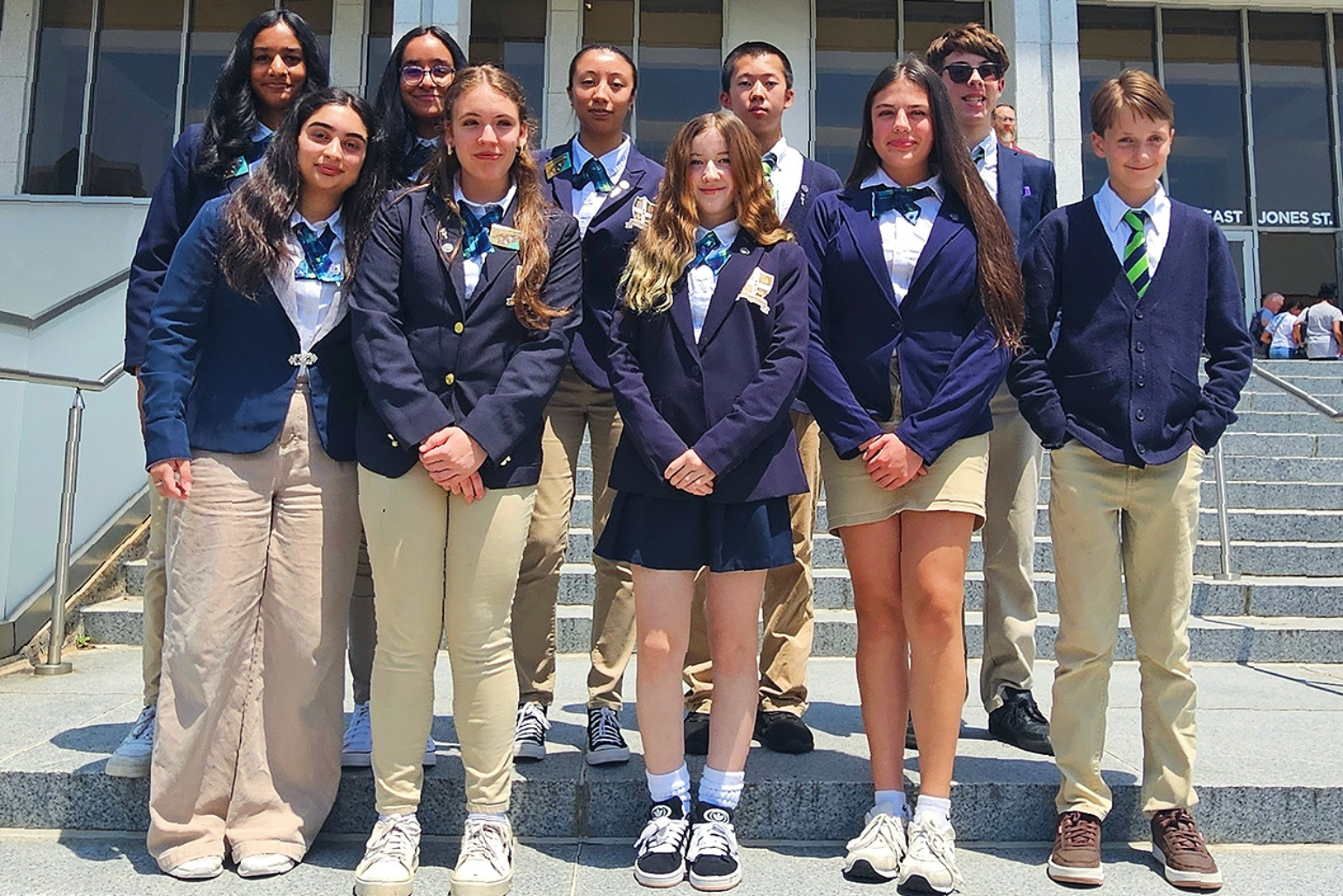 Ms. Williams students pose on the steps of DNCR.