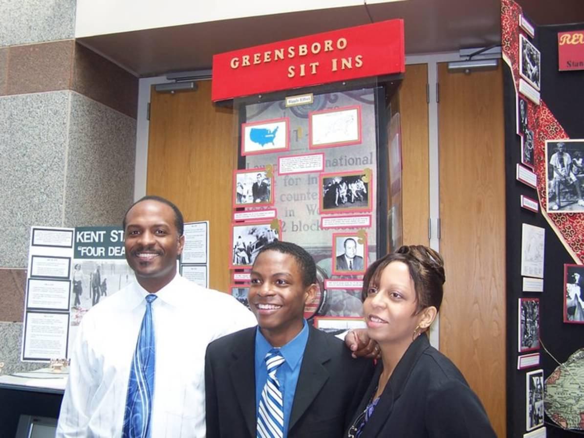 Tim and his parents at 2006 NC History Day State Competition.
