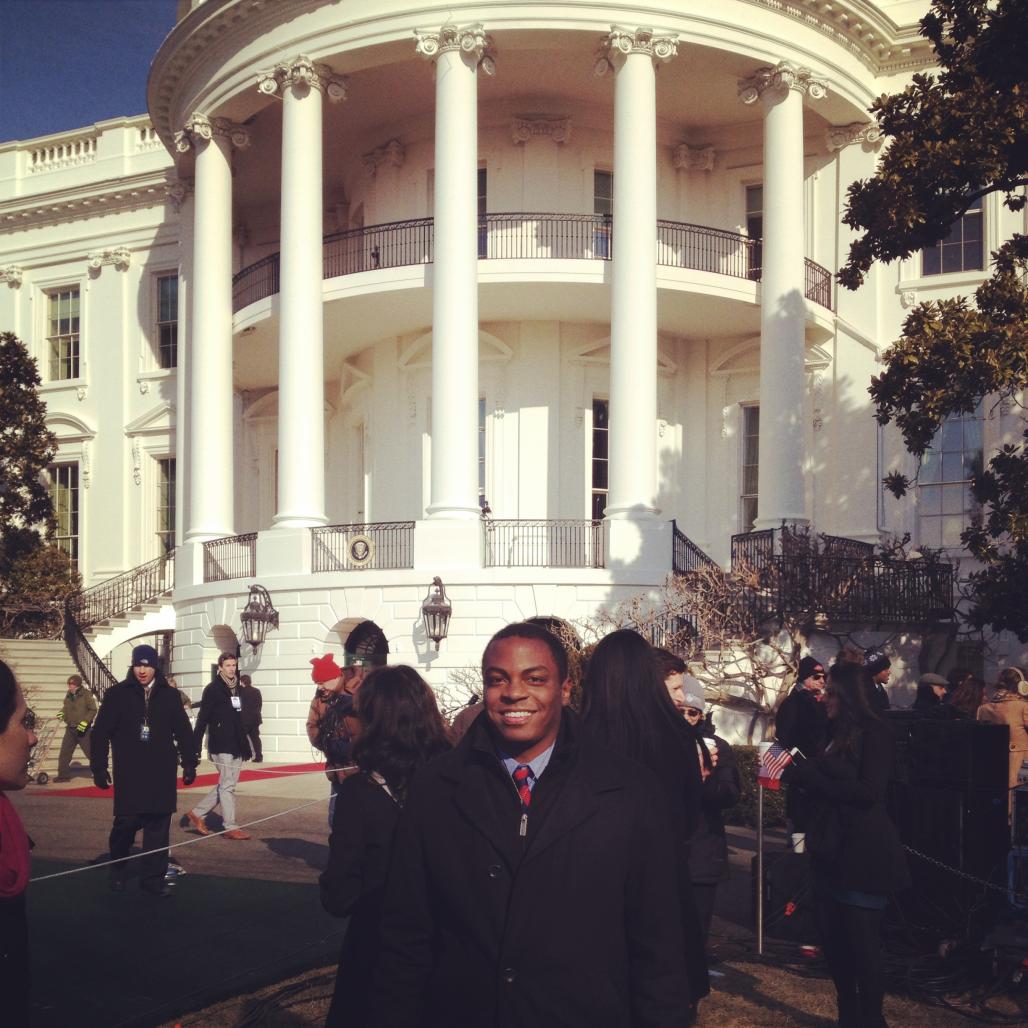 Tim stands in front of the White House.