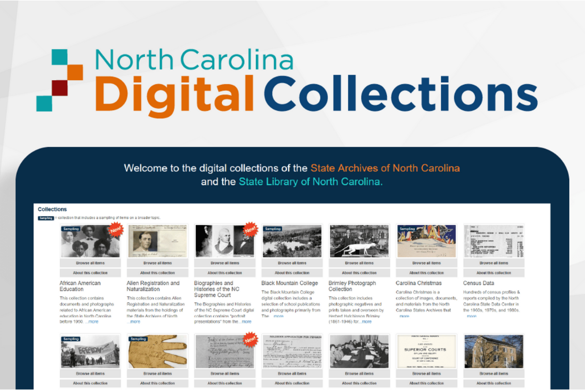 North Carolina Digital Collections Logo