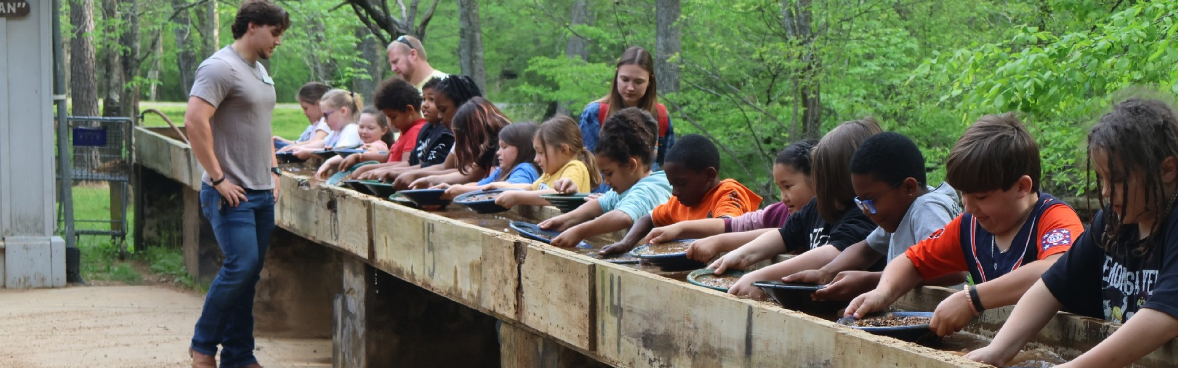 Students pan for gold 