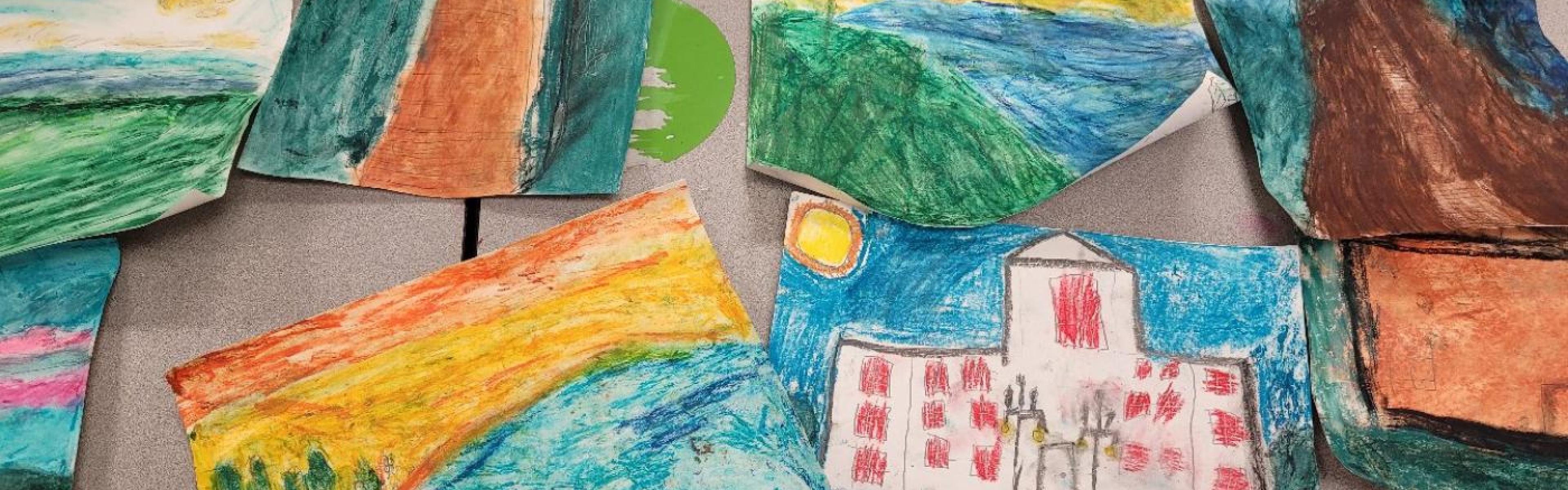 collection of drawings made by young students