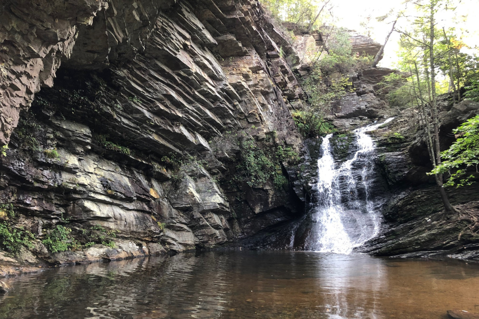 A view of the lower water falls at Hanging Rock