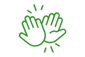 two hands high fiving 