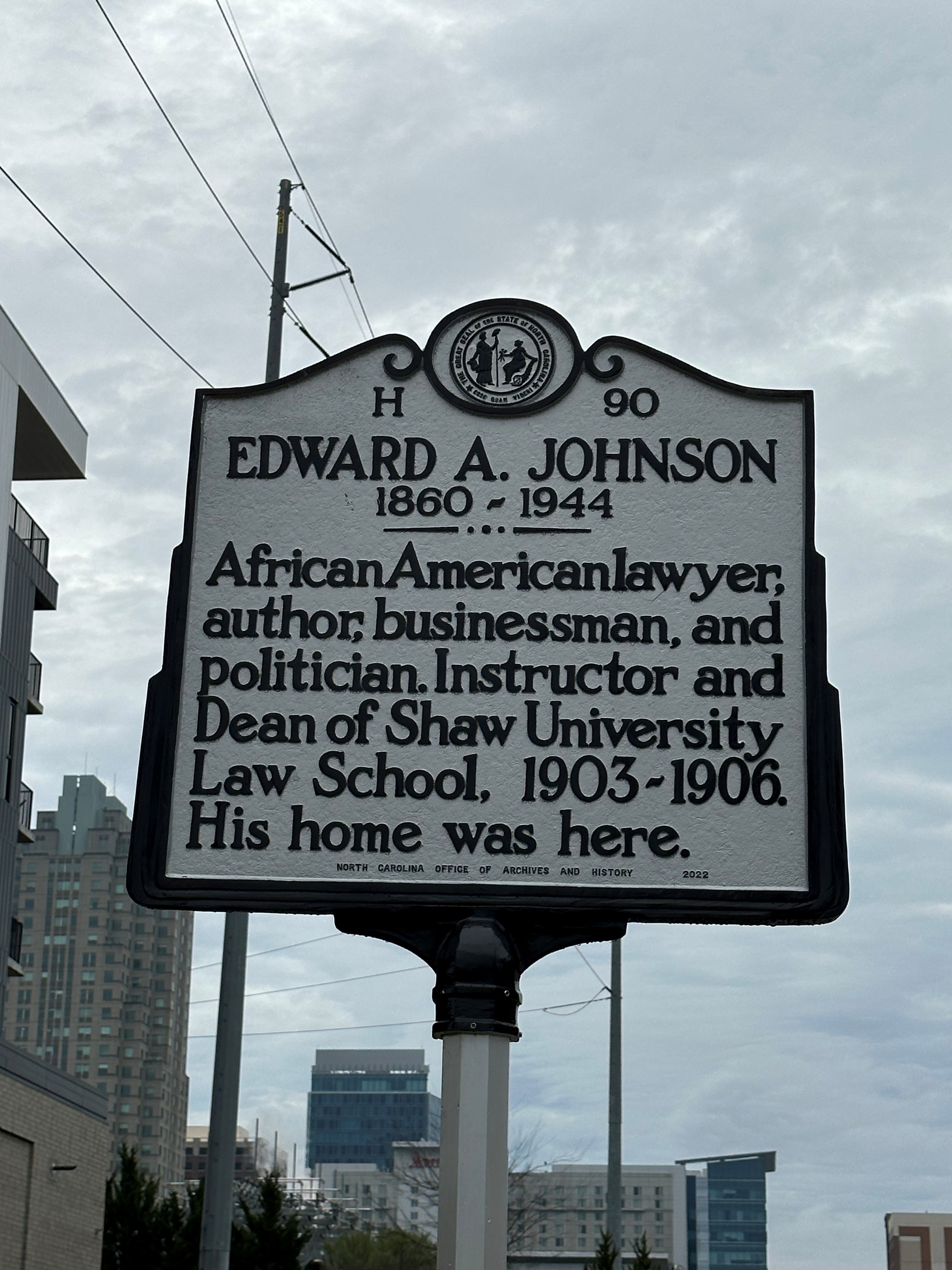 Edward A. Johnson 1860-1944 (H-90) | NC DNCR