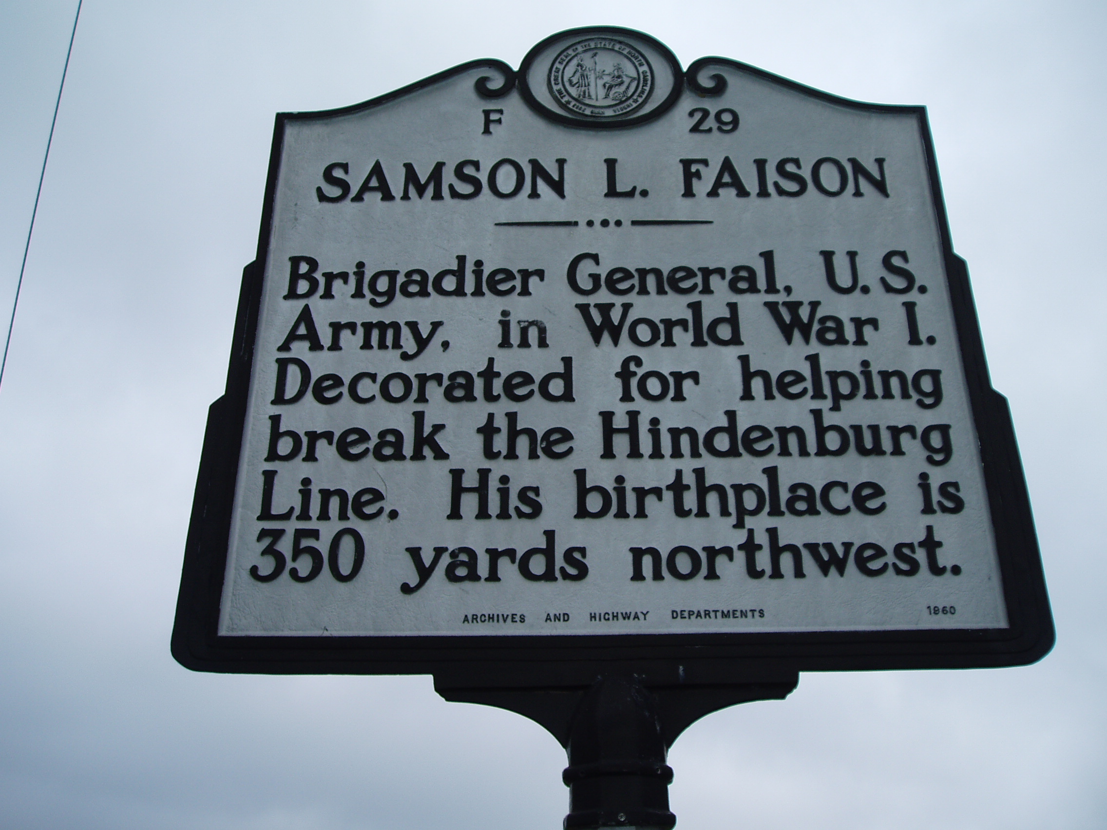 Samson L. Faison (F-29) | NC DNCR