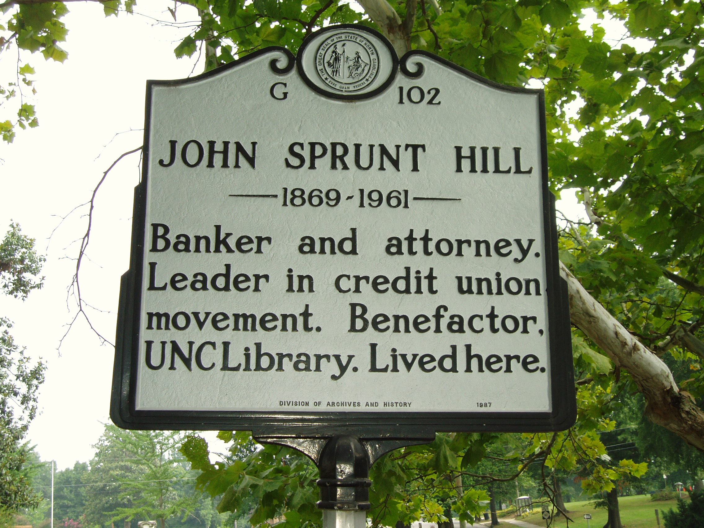 John Sprunt Hill 1869-1961 (G-102) | NC DNCR