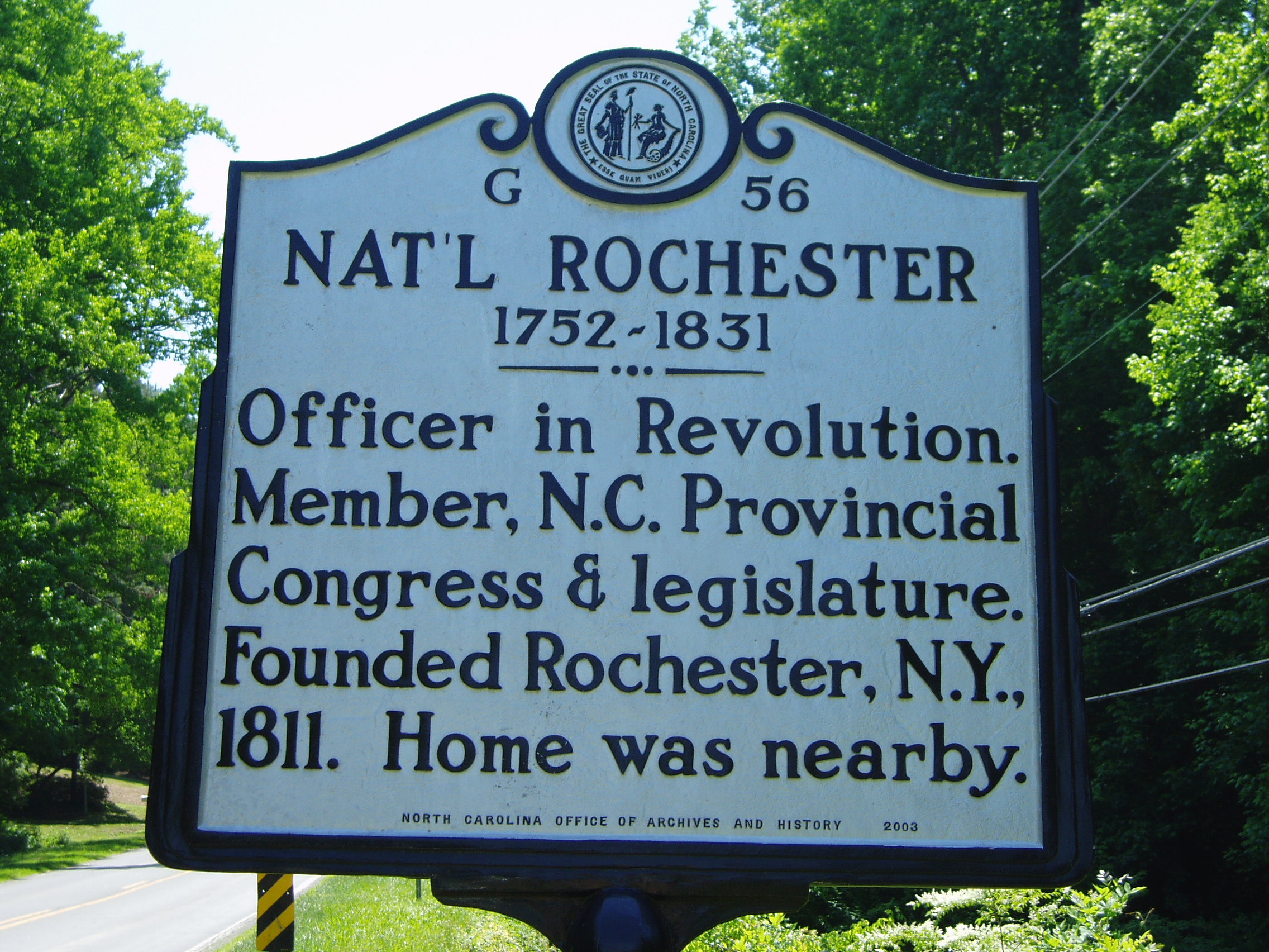 Natl Rochester 1752-1831 (G-56) | NC DNCR