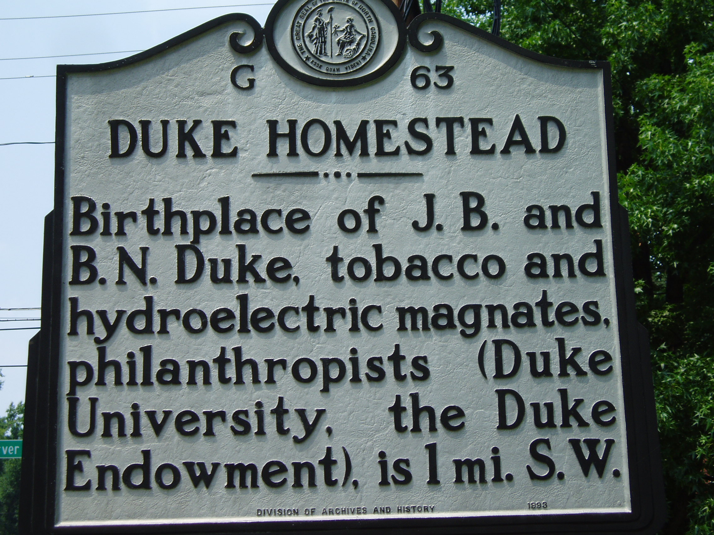 Duke Homestead (G-63)