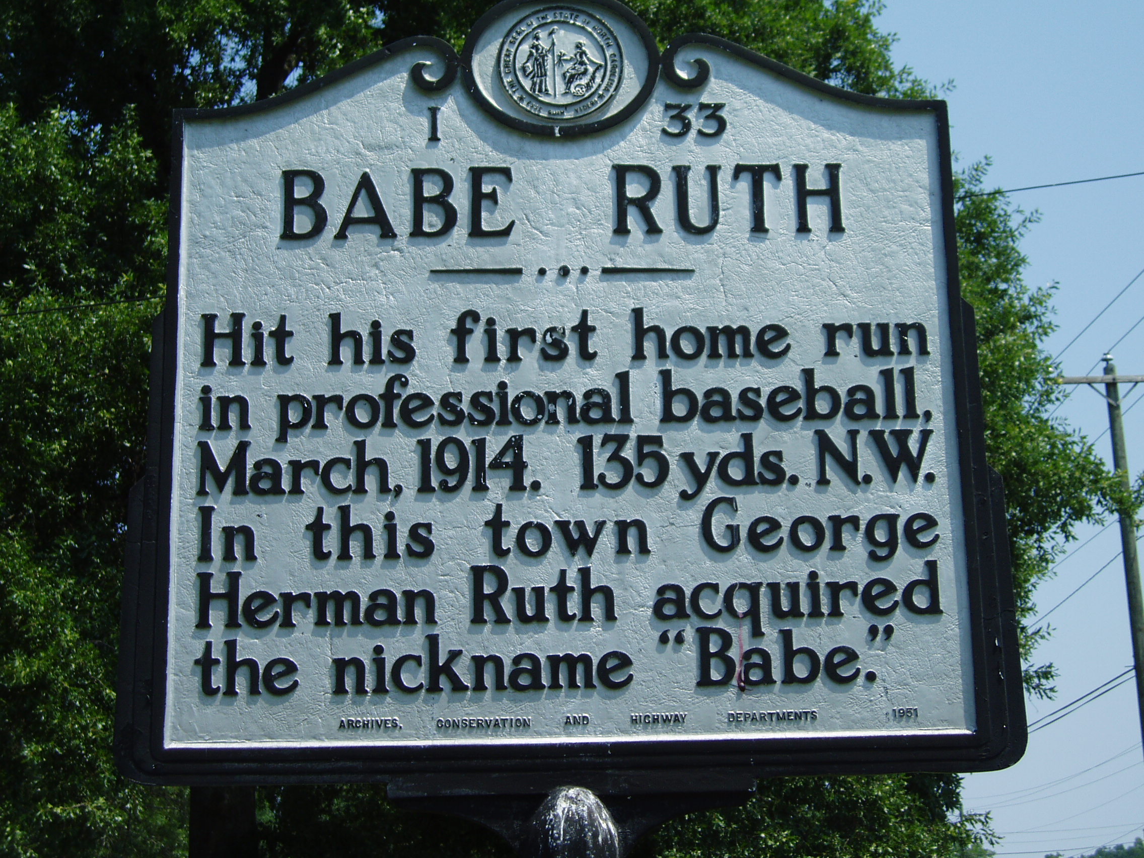 Babe Ruth (I-33) | NC DNCR