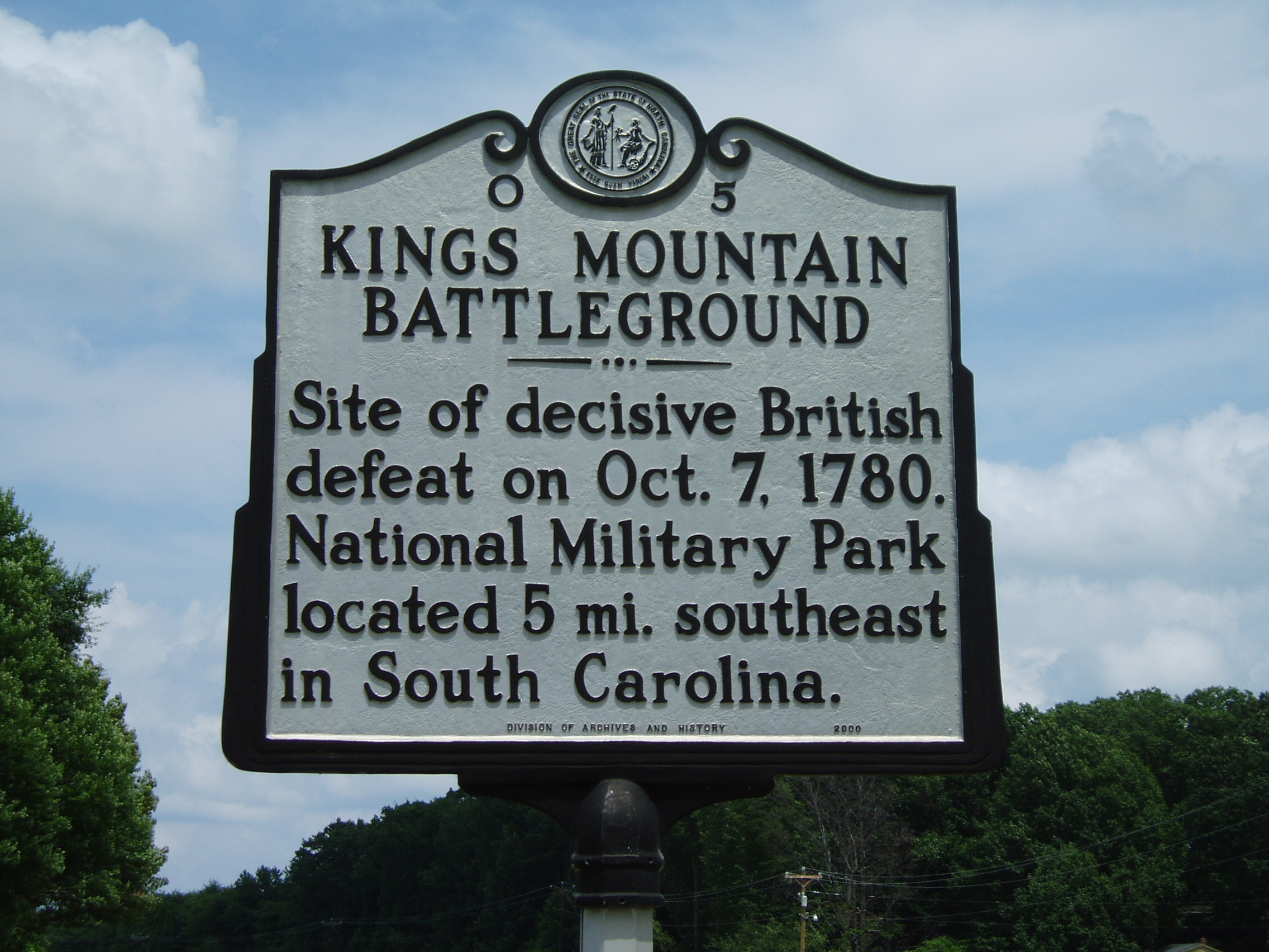 King's Mountain Battleground (O-5) | NC DNCR