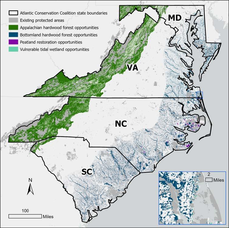 Atlantic Conservation Coalition protected areas and opportunities map.