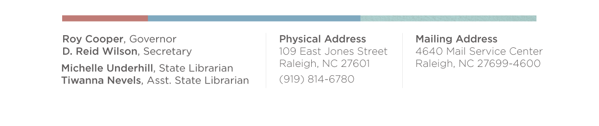 State Library of North Carolina leadership and contact addresses