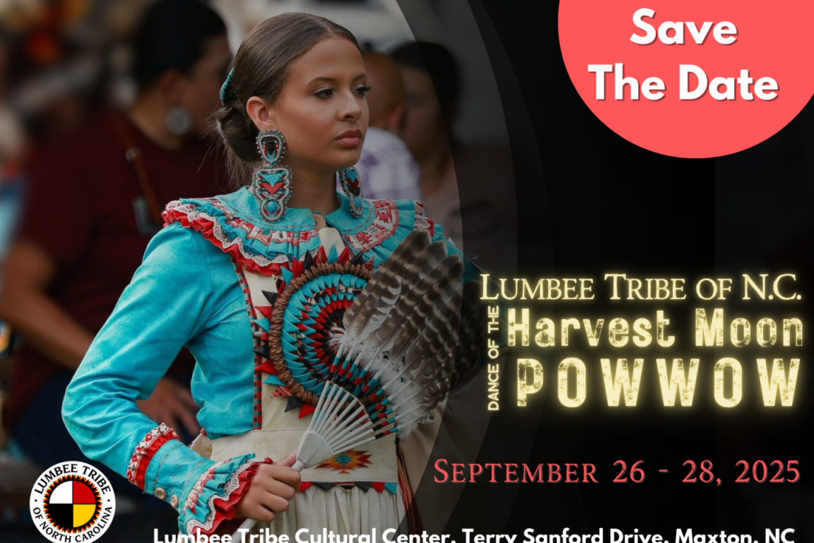 Lumbee woman dressed in tribal attire 