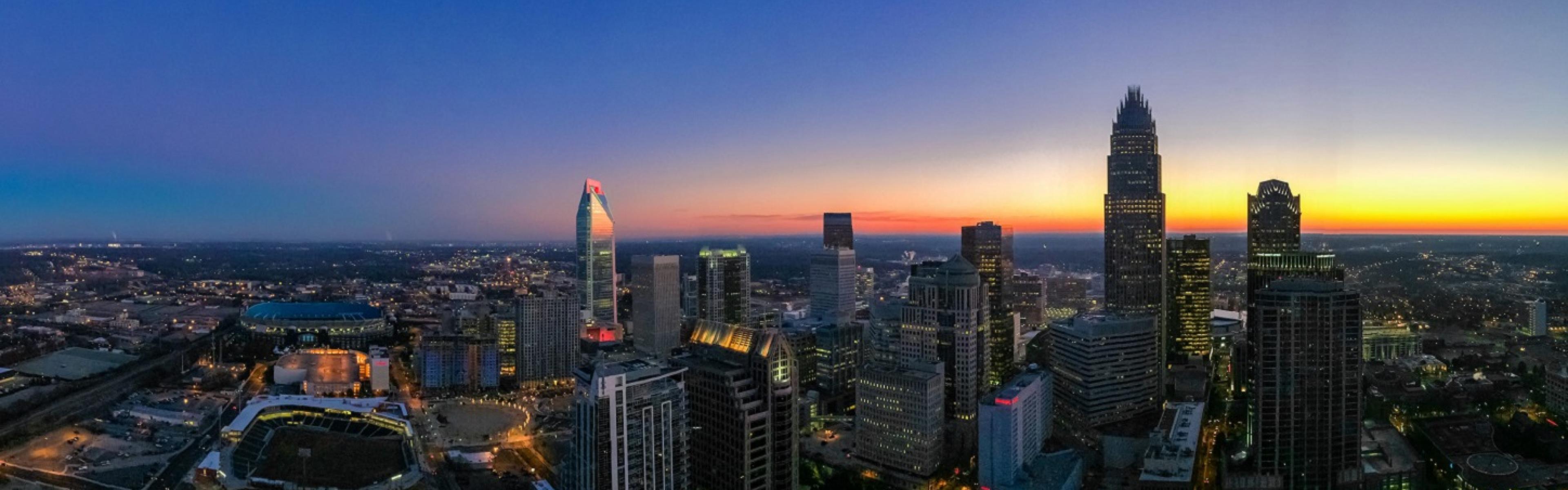 The skyline of Charlotte, North Carolina.