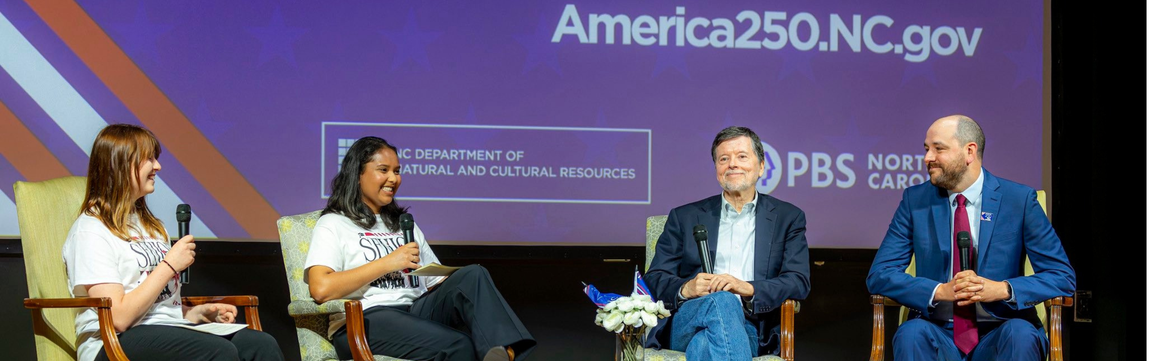 Two History Day students interview documentarian Ken Burns and producer David Schmidt.