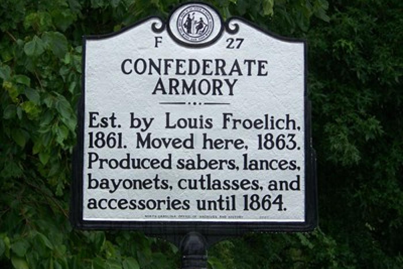 F-27 Confederate Arms Factoy historical marker