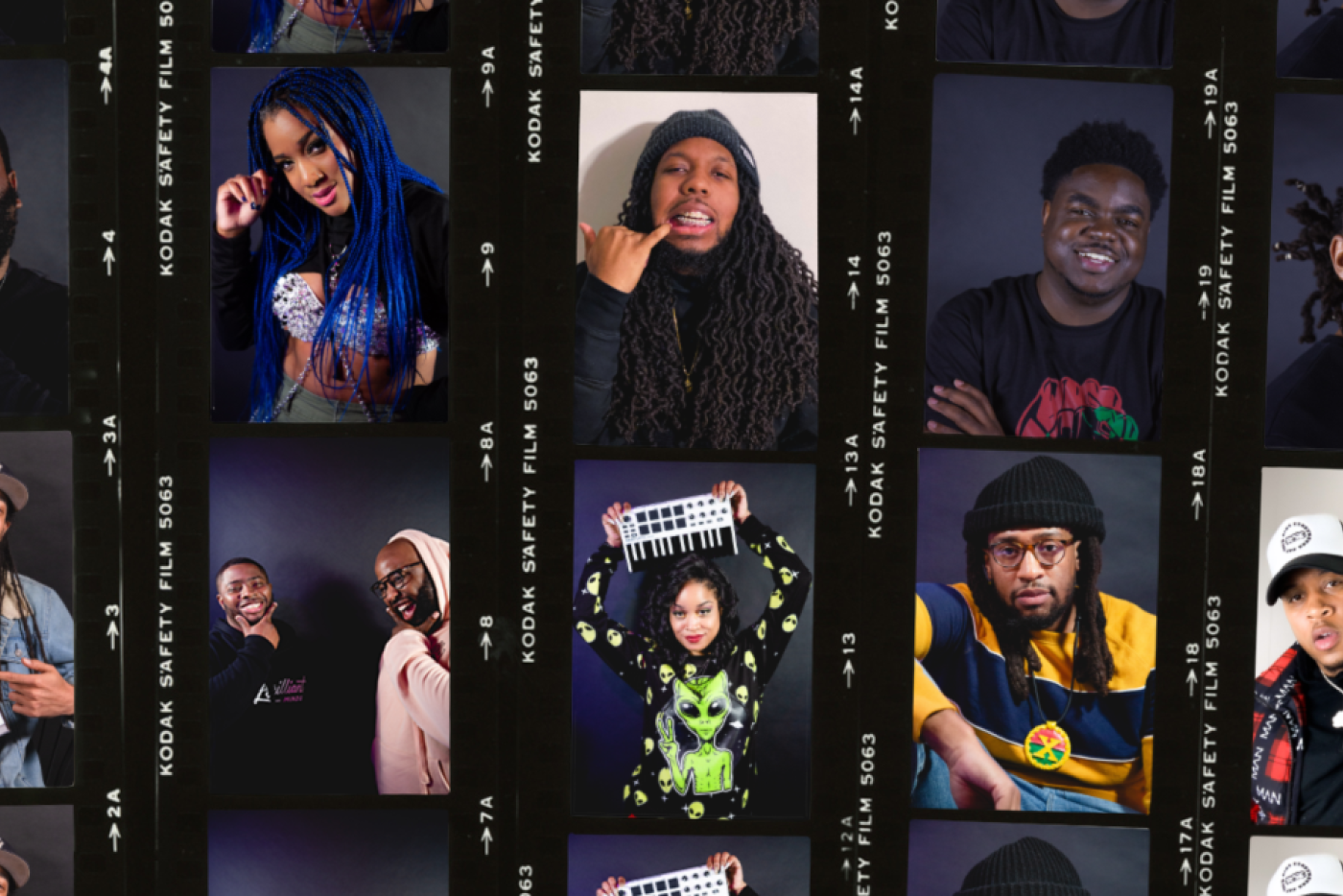 A collage of various North Carolinian music producers.