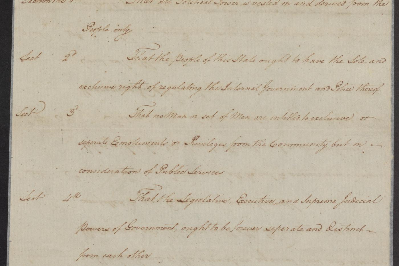 A copy of the North Carolina Declarations of Rights.