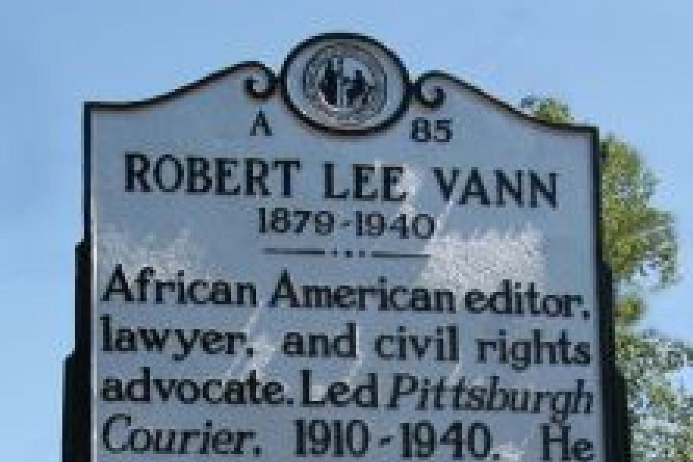 A-85 Robert Lee Vann historical marker