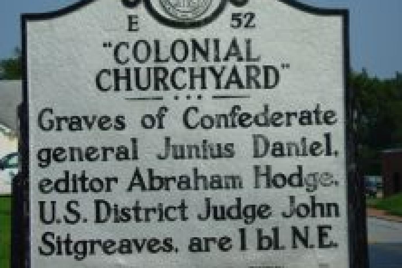 E-52 Colonial Churchyard historical marker