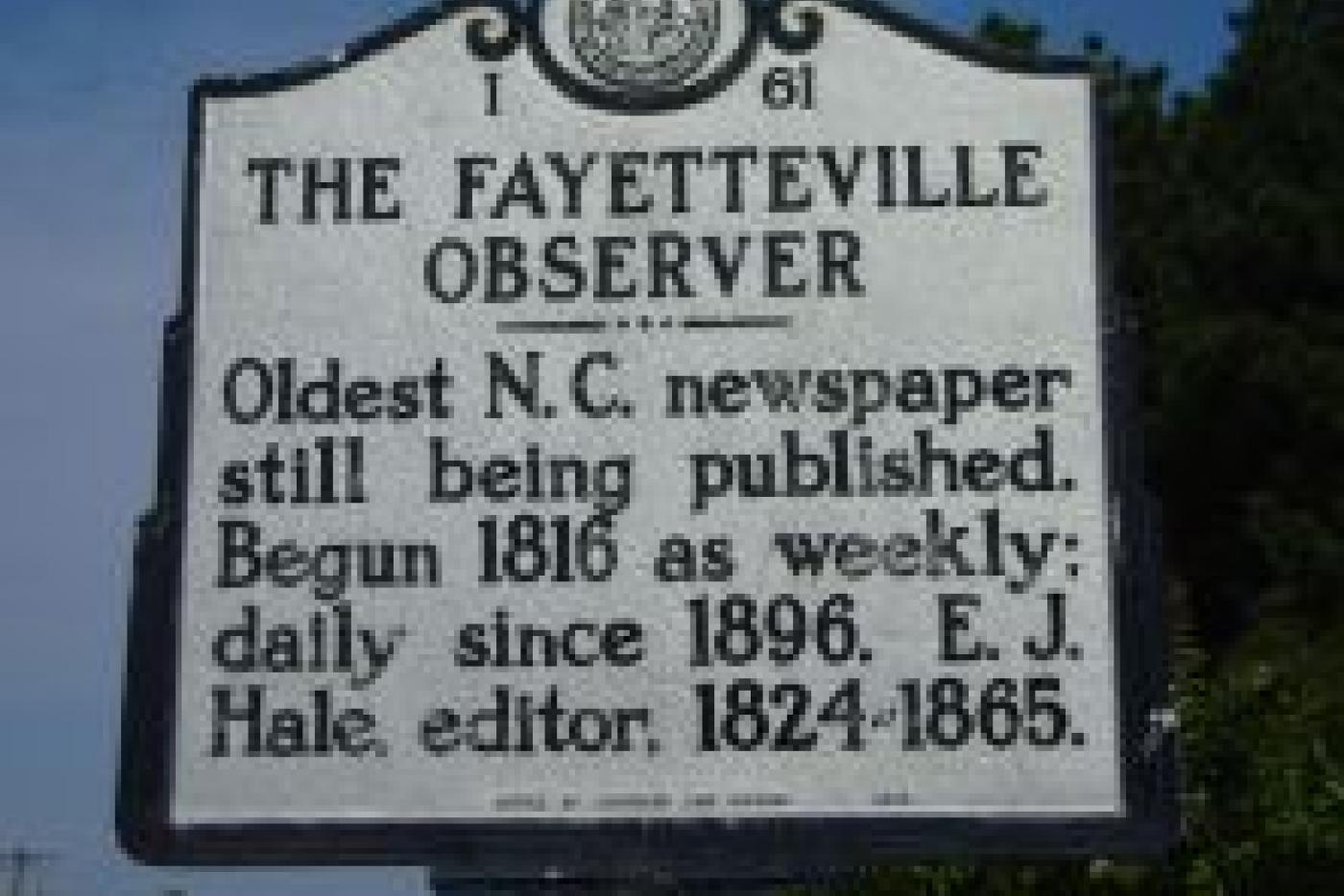 The Fayetteville Observer historical marker