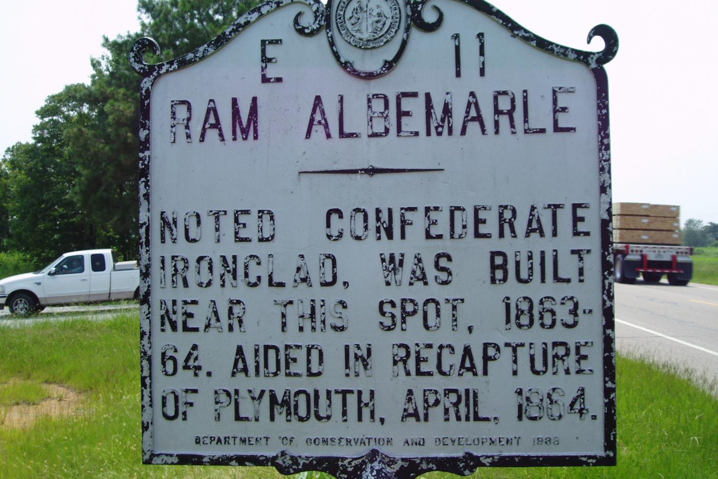 E-11 Ram Albemarle historical marker
