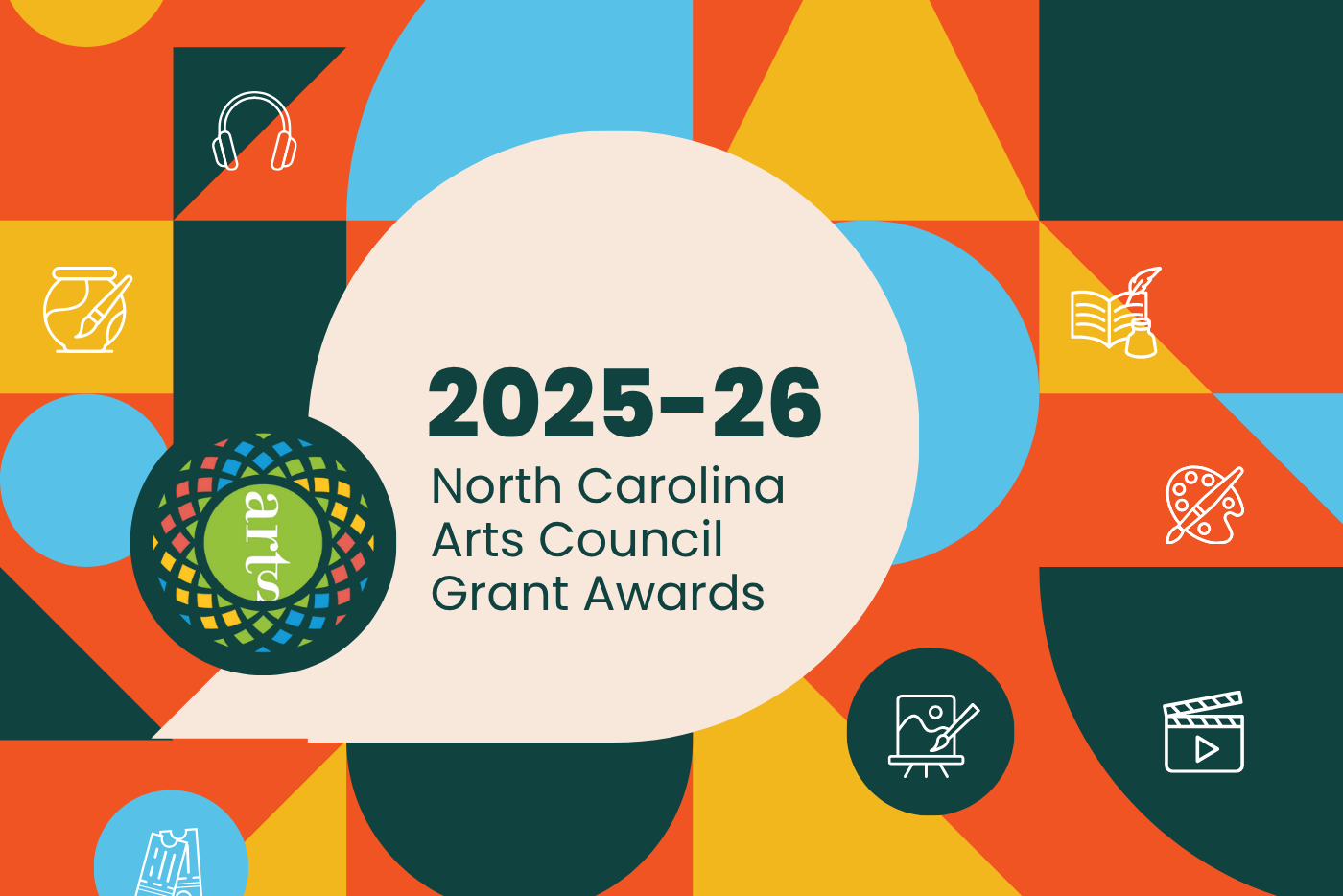 A graphic with text reading "2025-26: North Carolina Council Grant Awards"