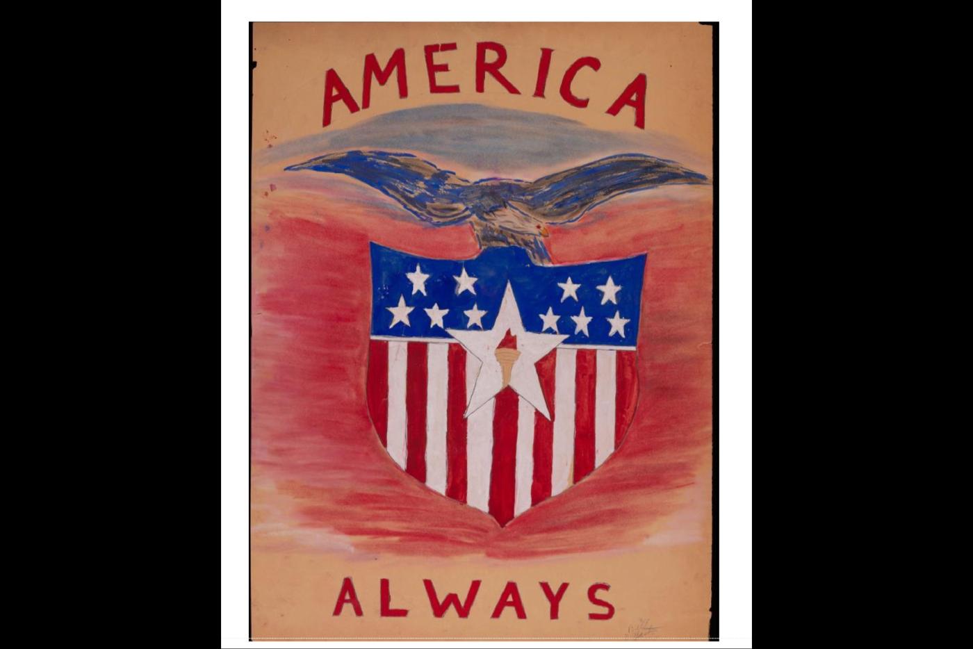 Eighth-grader Billy Austin of the Waughton School in Winston-Salem created this poster during World War II.