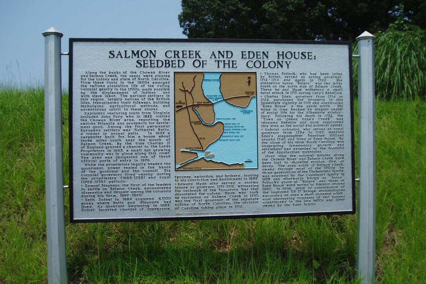 Salmon Creek and Eden House historical marker