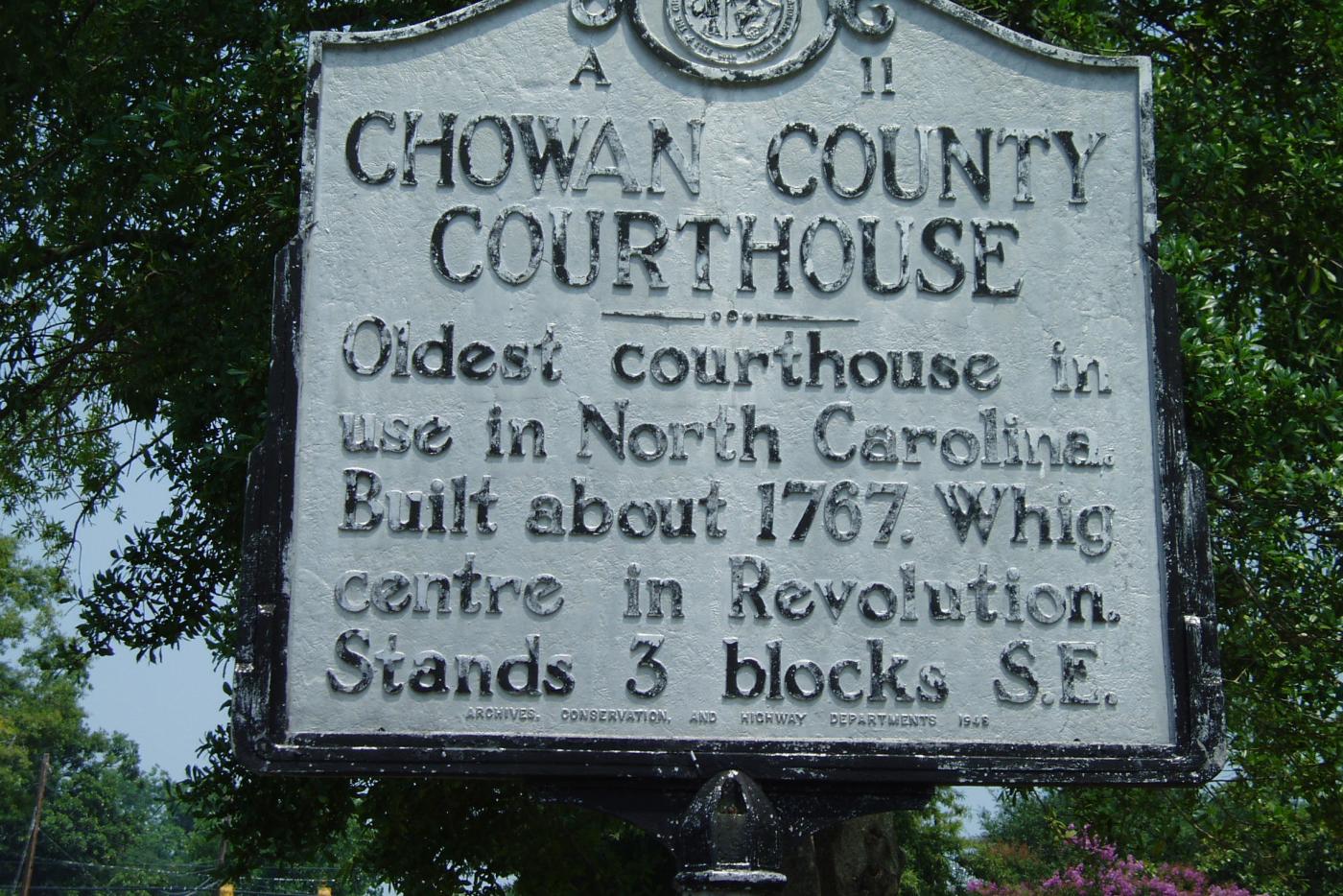 a-11 Chowan County Courthouse historical marker