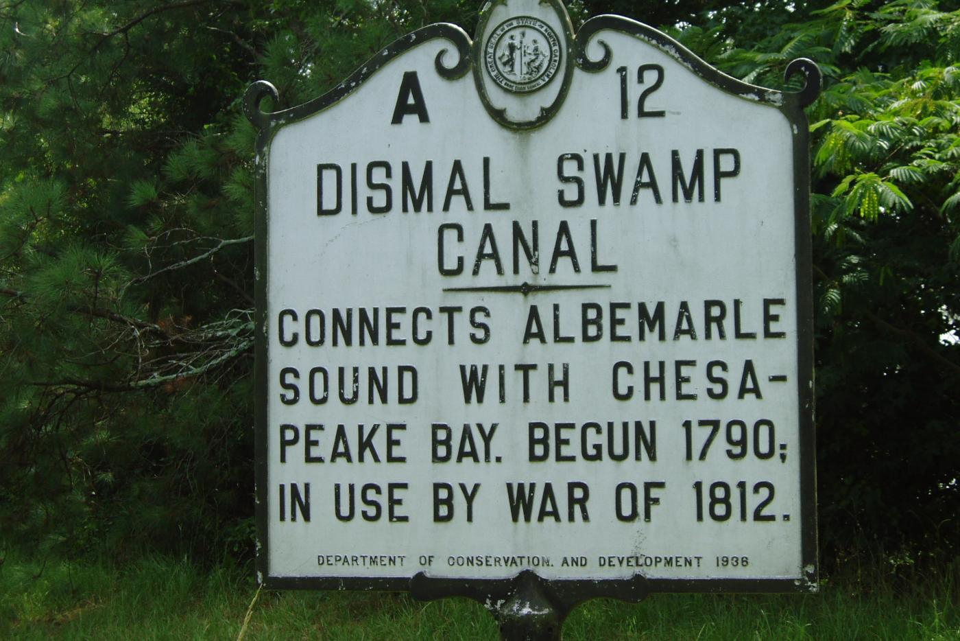 a-12 Dismal Swamp Canal historical marker