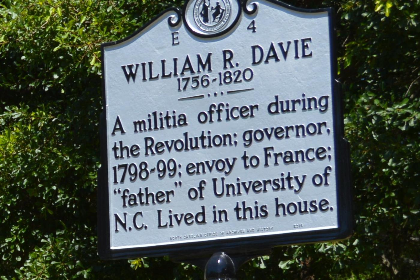 E-4 William R. Davie historical marker