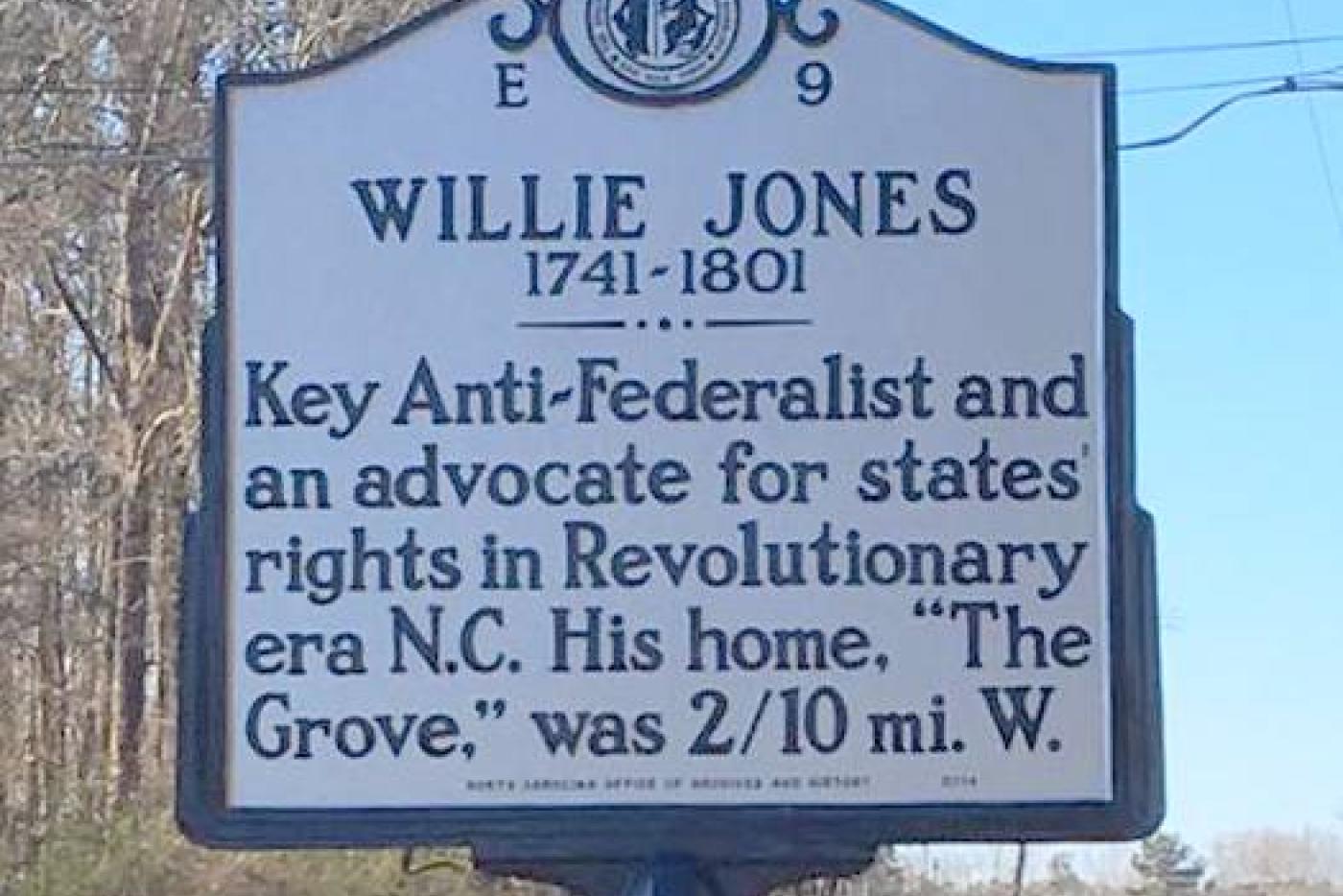 E-9 Willie Jones historical marker